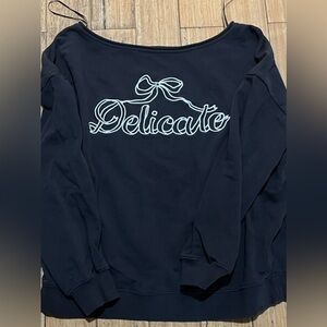 Women’s Garage Delicate Off the Shoulder Crewneck Sweatshirt Sz Large